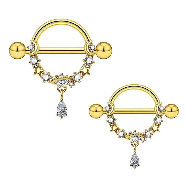 2 Pcs Stainless Steel Pink Nipple Piercing Jewelry Heart Wings Niplple Barbell Moon Devil Nipple Rings Body Piercing Pezon Mujer