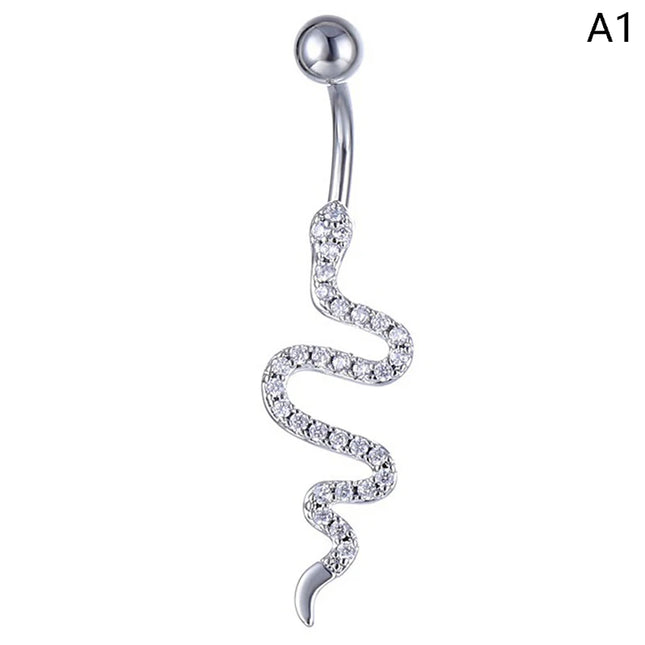 Crystal Belly Button Ring Animal Shape Belly Piercing Stainless Steel Heart Navel Curved Barbell Rings Sexy Body Jewelry