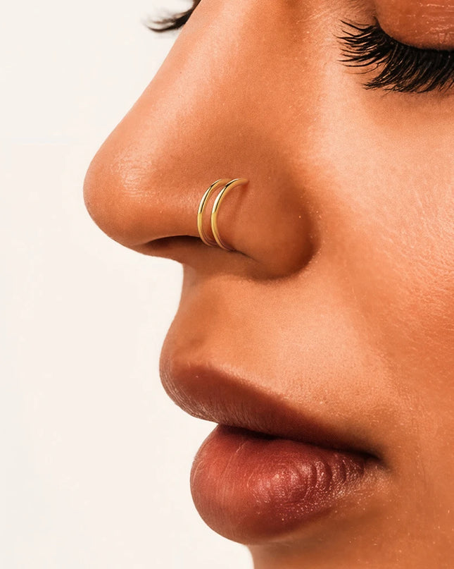 AIDE 1PC 925 Sterling Silver Pierceing Nose Ring Simple Round Twist Rope Nose Ring Women Ear Bone Ring Jewelry Nose Rings