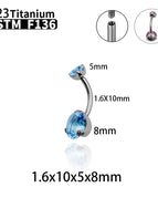 6-Blue Zircon / Navel & Bell Button Rings / body