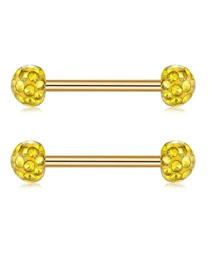 2pcs/8pcs Stainless Steel Nipple Ring Set with Rhinestones Round Balls Piercing For Woman Man Tongue Nail Stud Jewelry