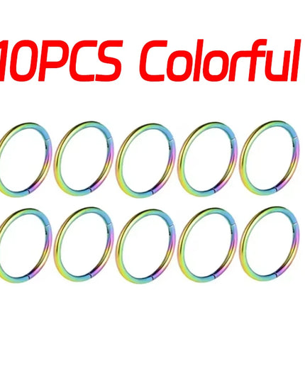 Nose Rings Septum Piercing Clicker Nose Hoops Piercings Titanium Hinged Segment Rings Helix Piercing Unisex Body Jewelry Earring