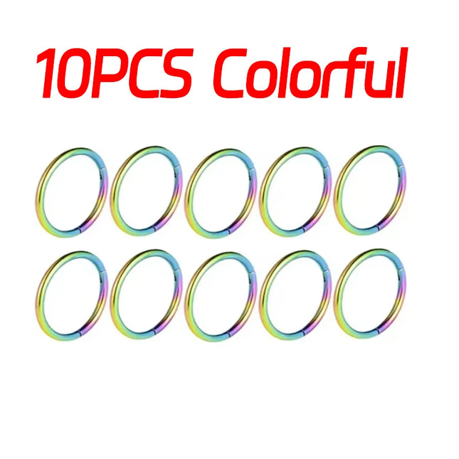 Nose Rings Septum Piercing Clicker Nose Hoops Piercings Titanium Hinged Segment Rings Helix Piercing Unisex Body Jewelry Earring