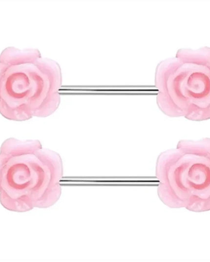 2 Pcs Stainless Steel Pink Nipple Piercing Jewelry Heart Wings Niplple Barbell Moon Devil Nipple Rings Body Piercing Pezon Mujer