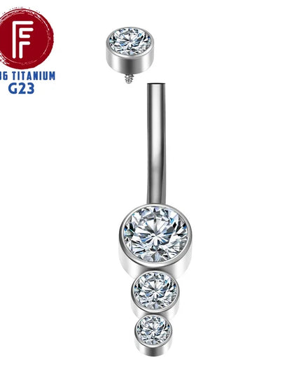 F136 Titanium Piercing belly button Septum Zircon Clicker Helix Hinged Segment belly piercing Women Charming Body Jewelry
