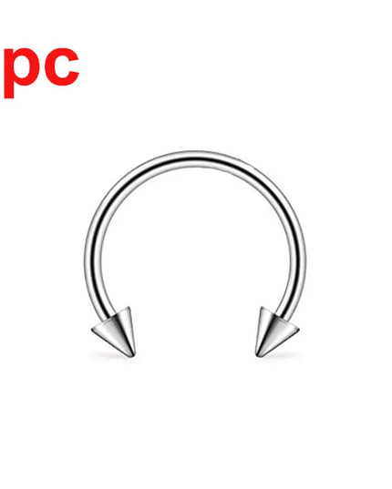 Punk C Shape Steel Nose Ring Horseshoe Lip Ring puncture Hook Clip Earrings Septum  No Allergic Body Piercing Jewelry Nose Rings