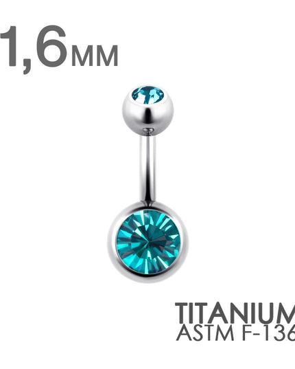 ASTM F136 Titanium Belly Button Ring 14G CZ Navel Barbell Body Jewelry 6/8/10/12mm Hypoallergenic 1Pc