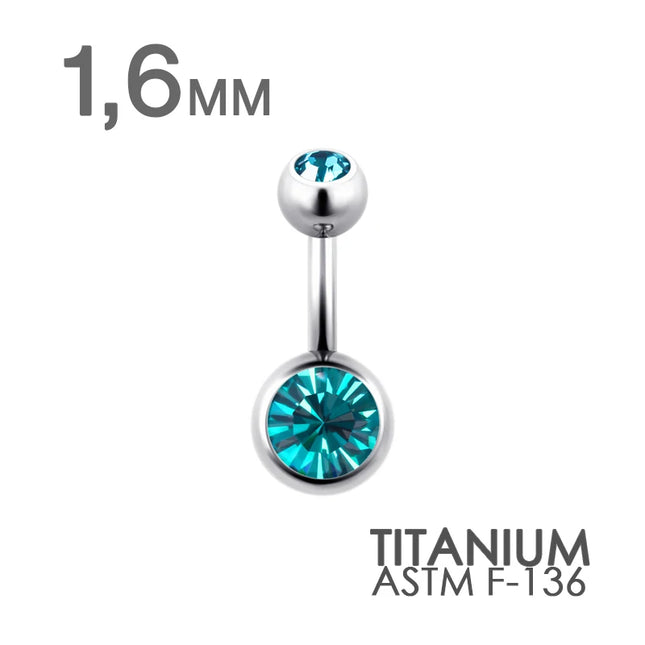 ASTM F136 Titanium Belly Button Ring 14G CZ Navel Barbell Body Jewelry 6/8/10/12mm Hypoallergenic 1Pc