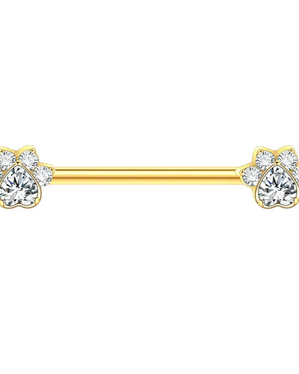 1Pc Titanium Nipple Barbell Piercing Zircon Nipple Ring with Pendant Bar Piercing Internally Threaded Women Body Accessaries