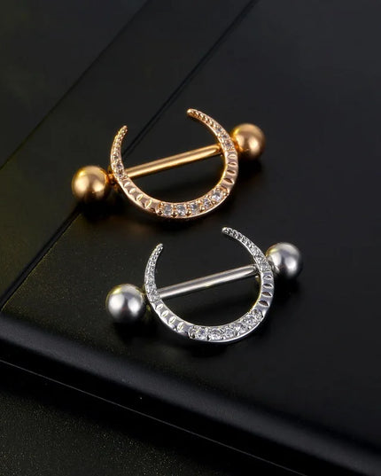 Sexy Nipple Ring Stainless Steel Zircon U Shape Barbell Nipple Studs Piercing Helix Piercing Body Papillary nail Jewelry
