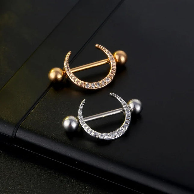 Sexy Nipple Ring Stainless Steel Zircon U Shape Barbell Nipple Studs Piercing Helix Piercing Body Papillary nail Jewelry