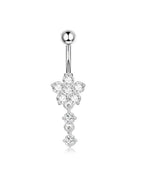 Navel & Bell Button Rings / body / 1pc|silver-flower