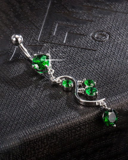 KUNIU 1PC Stylish Simple Long Zirconium Belly Button Nail Lady'S Body Piercing Jewelry Belly Ring Belly Jewelry