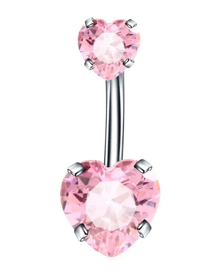 Dainsty Dangled Belly Button Rings Surgical Steel 14G Bar Navel Piercing Ring Crystal CZ Bee Flower Heart Belly Ring Ear Jewelry