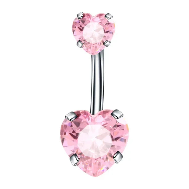 Dainsty Dangled Belly Button Rings Surgical Steel 14G Bar Navel Piercing Ring Crystal CZ Bee Flower Heart Belly Ring Ear Jewelry