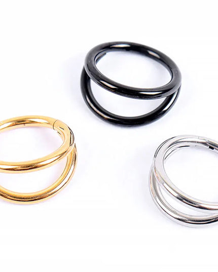Nose Rings Hoops Double Septum Rings Cartilage Hoop Earring Piercing Nariz Open Stacked Hoop Nose Rings for Women and Men
