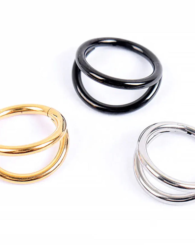 Nose Rings Hoops Double Septum Rings Cartilage Hoop Earring Piercing Nariz Open Stacked Hoop Nose Rings for Women and Men