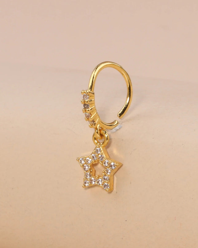 Nose Rings Hoop for Women Men Body Piercing Jewelry Cartilage Earring Nose Dangling CZ Cross Crown Starfish Dangle Nose Ring
