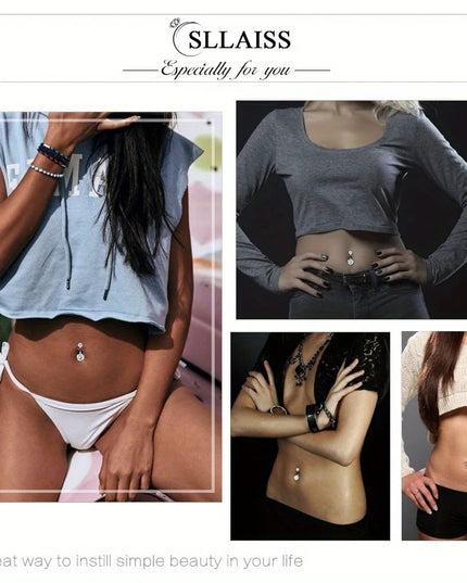 1 Pcs Belly Button Rings Designed for Both Women And Men Featuring 14G Rhinestone Crystals Stud for Navel Piercings Weighing