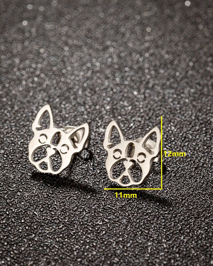 Pet Dog Ear Piercing For Women Cute Love Dachshunds Stainless Steel Corgi Dog Animal Stud Earring Free Shipping Brincos