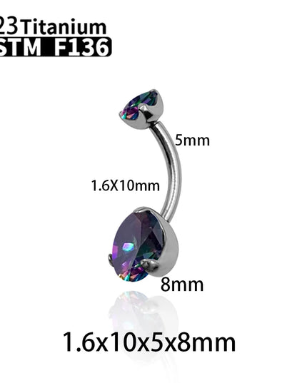 G23 Titanium Sexy Belly Button Rings Piercing ASTM F136 Zircons Wholesale Belly Button Body Jewellery For Women