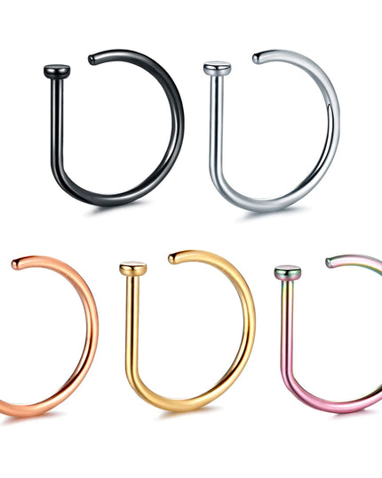 Fake Nose Ring Hoop Lip Labret Ring for Women Non Pierce Hoop Nose Ring  Septum Hoop  Ring Tragus Rook Ring Non Piercing Jewelry