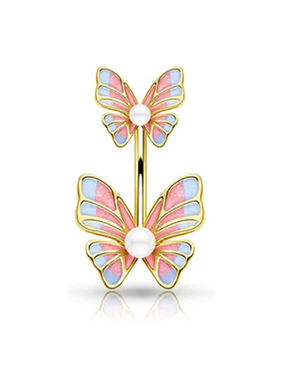 1PCS Butterfly Belly Button Piercing Jewelry 14G Heart Belly Ring Body Piercing Bee Navel Piercing Belly Bars Piercing Ombligo