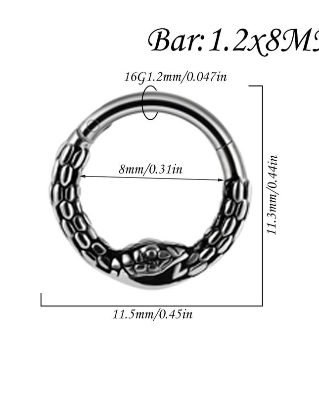 1PC Punk Many Style Black Oil Drip Hinger Septum Nose Ring Stainless Steel Ear Tragus Cartilage Daith Helix Earring Unisex Gift