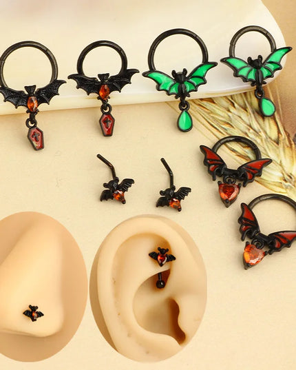 1-8Pcs Belly Button Rings for Women Steel Nipple Piercing Halloween Nose Rings Industrial Barbell Cartilage Earrings Stud Septum