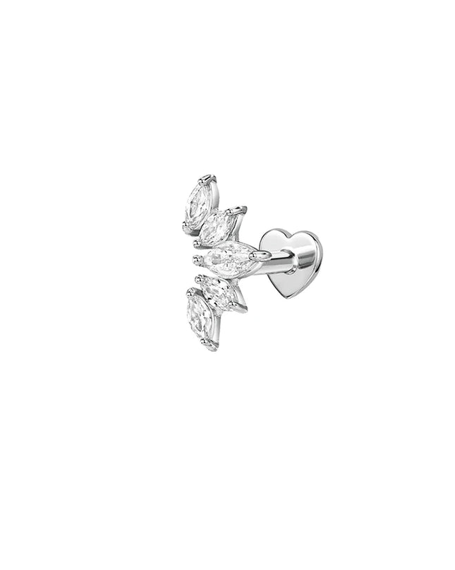 AIDE Heart Round Ball Flat Helix Piercing Earring 925 Sterling Silver Ear Studs Geometric Zircon Exquisite Trinket Studs Aretes
