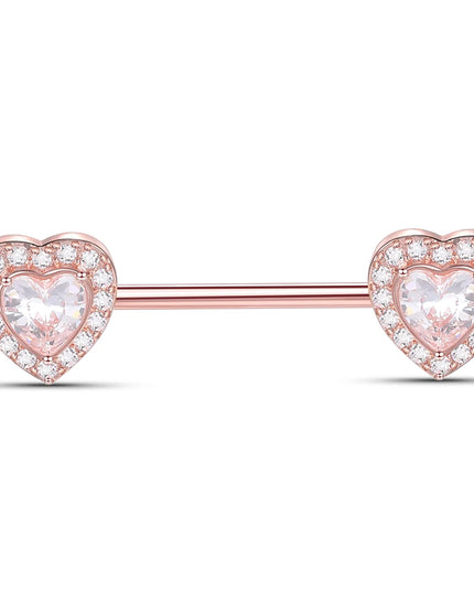 1PC Surgical Steel CZ Nipple Rings Piercing 14G Paved Zircon Heart Nipple Shield Rings Sexy Nipple Mamilo Piercing Women Jewelry