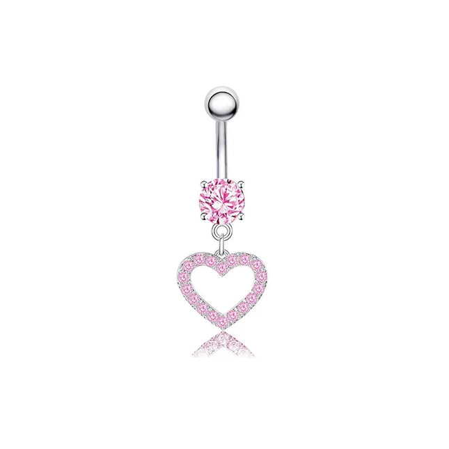 Belly Button Dangle Belly Rings Surgical Stainless Steel Cute Bow Butterfly Heart Flower Belly Button Piercing Jewelry For Women
