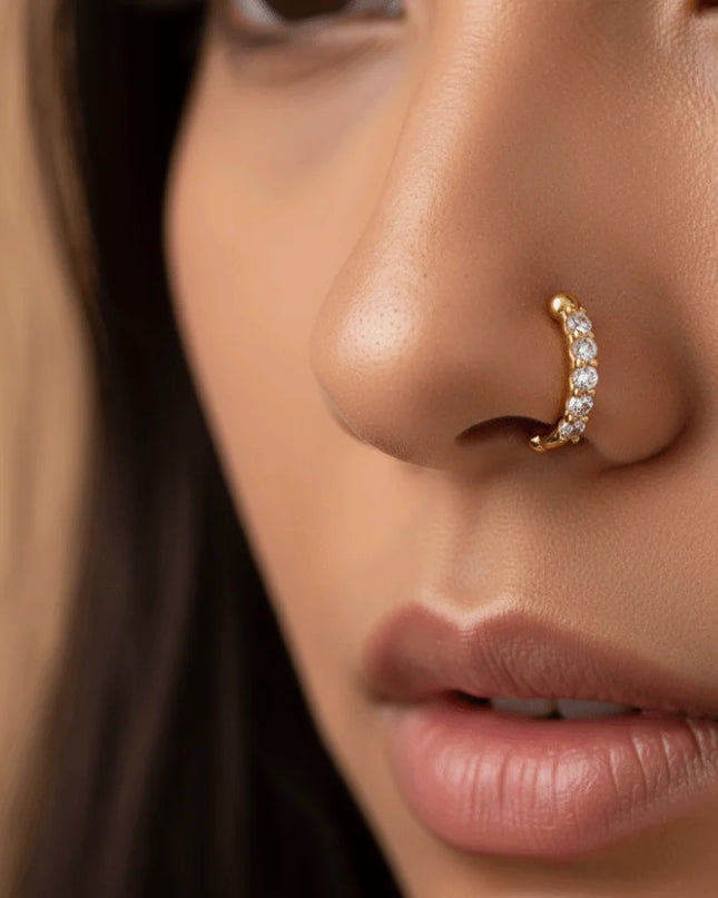 Fashion Hypoallergenic Fake Nose Rings Adjustable Silver Gold Color False Nose Rings Nose Nails Women