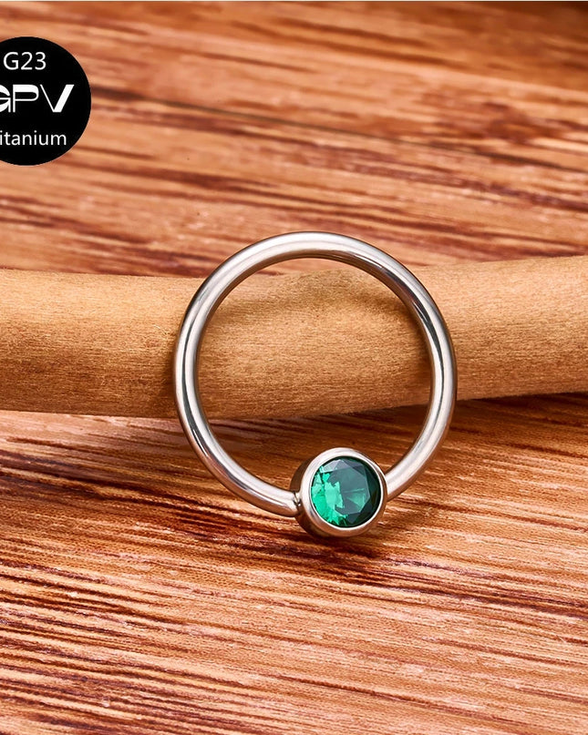 G23 Titanium Nose Ring Middle Clip Ball Popular Men's And Women's Punk Puncture Jewelry Nasal Septum Ring