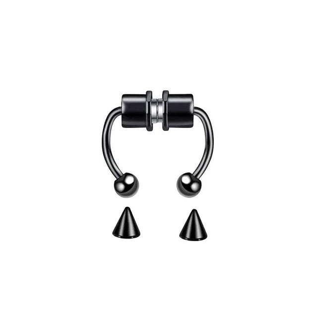 Stainless Steel Magnet Nose Ring Fake Piercing Horseshoe Rings Nose Clip Non-pierced Nose Hoop Fashion Women Men Body Jewelry
