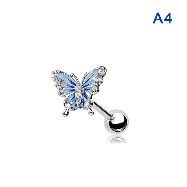 1Pcs Heart Belly Button Rings Pink 14G Women Fashion Belly Ring Dangle Cz Butterfly Punk Spider Navel Piercing Barbell Pircing