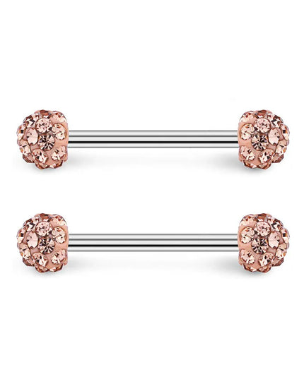 2Pcs 14G Surgical Steel Tongue Ring Nipple Shield Barbell Ring Bar Nipplerings Body Piercing Jewelry for Women Men 14/16/18mm
