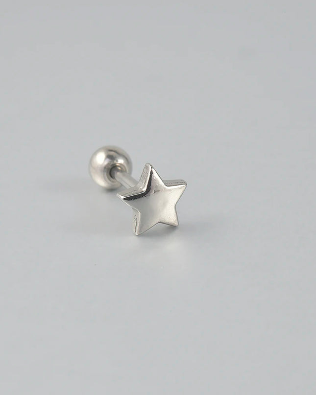 Surgical Steel Ear Barbell Helix Piercing Cartilage Ear Lobe Tragus Stud Earring Heart Rabbit Moon Rose Cross Earring Jewelry