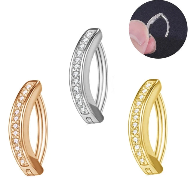 1Pc Navel Piercing Perforated Minimalist Pierced Belly Button Ring Anti-allergy Copper Belly Button Ring Body Piercing Umbilical
