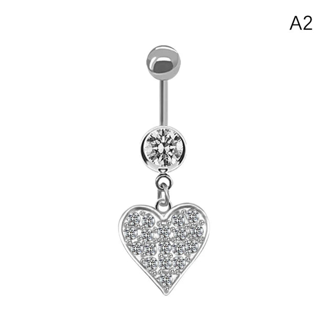 Belly Button Ring For Women Trendy Pink Butterfly Cute Cat Design Sexy Fashion Navel Rings Stainless Steel Piercing Jewelry
