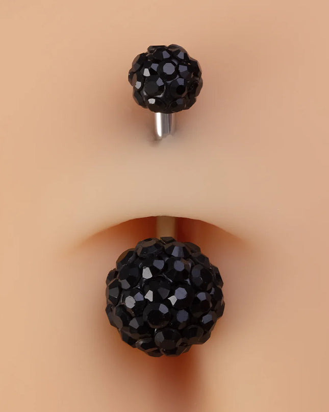 1pc Ferido Belly Button Rings Bling CZ Ball Belly Ring Navel Piercing Crystal Piercings 14G Fashion Body Jewelry for Women Girl