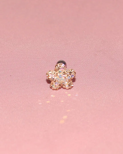 1PC Crystal Flower Helix Piercing Earring Stainless Steel Ear Piercing Conch Flat Piercing Cartilage Ear Stud Body Piercing