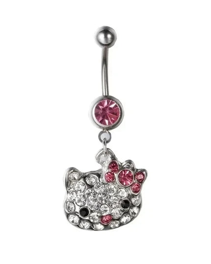 Dainsty Dangled Belly Button Rings Surgical Steel 14G Bar Navel Piercing Ring Crystal CZ Bee Flower Heart Belly Ring Ear Jewelry