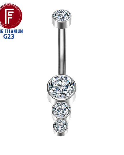 F136 Titanium Piercing belly button Septum Zircon Clicker Helix Hinged Segment belly piercing Women Charming Body Jewelry