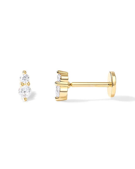 AIDE Heart Round Ball Flat Helix Piercing Earring 925 Sterling Silver Ear Studs Geometric Zircon Exquisite Trinket Studs Aretes