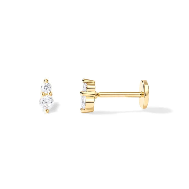 AIDE Heart Round Ball Flat Helix Piercing Earring 925 Sterling Silver Ear Studs Geometric Zircon Exquisite Trinket Studs Aretes