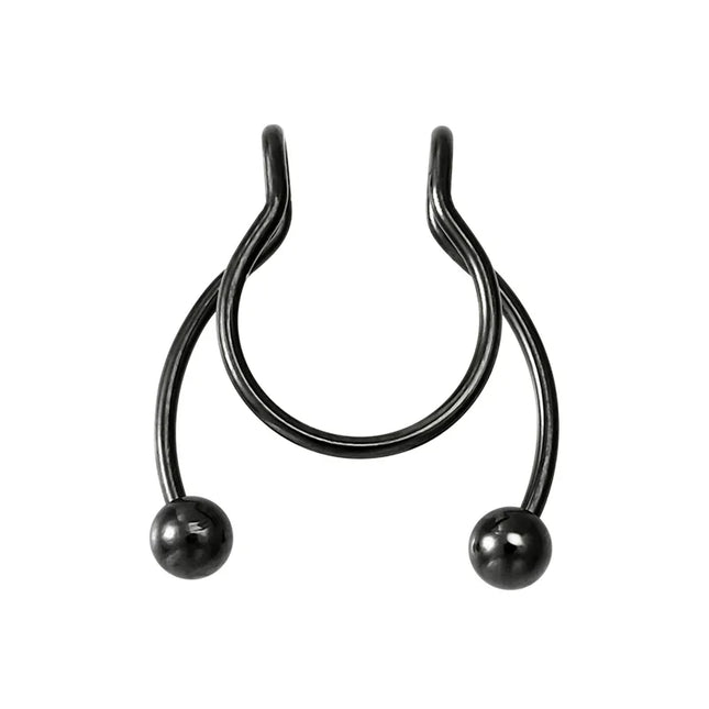 Women Fake Piercing Nose Ring Hoop Septum Non Piercing Nose Clip Rock HipHoop Stainless Steel Magnet Fashion Punk Body Jewelry