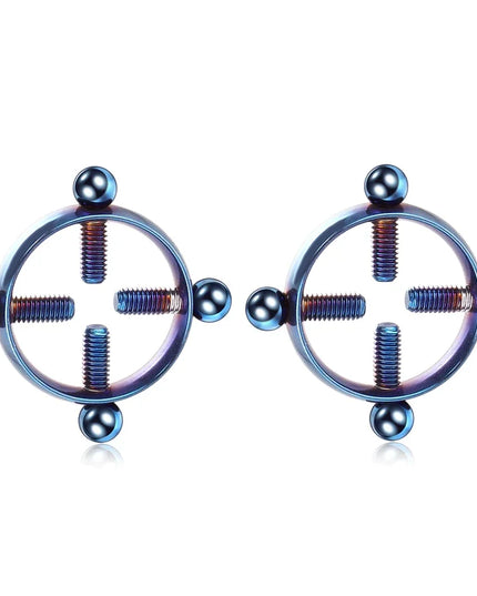 2pcs/lot Steel Round Screw Faux Nipple Clip Rings Sexy Piercing for Women Non Piercing Fake Breast Nail Shield Ring Jewelry Gift