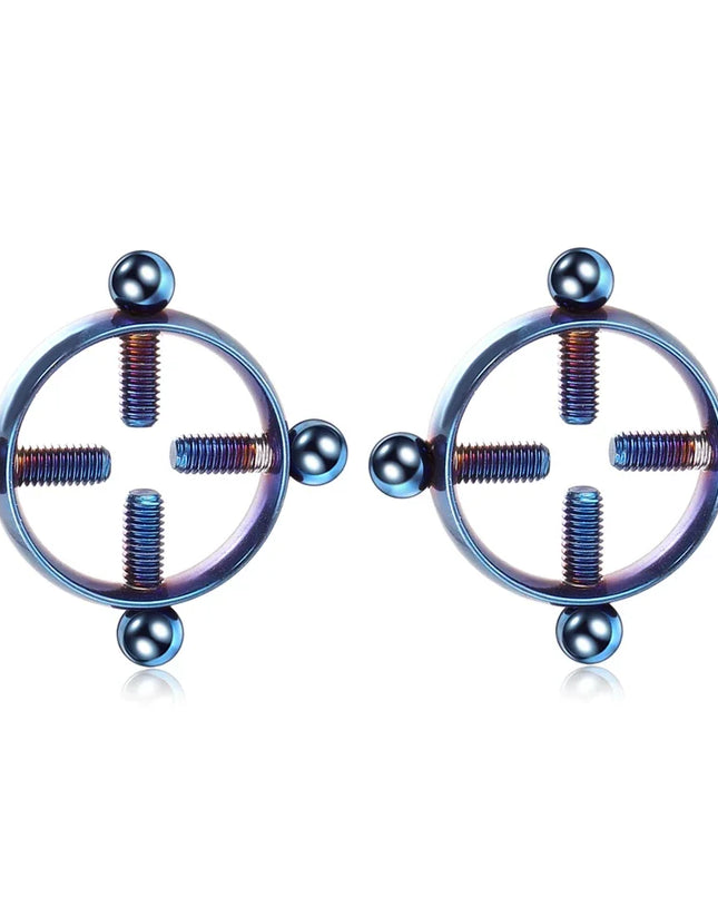 2pcs/lot Steel Round Screw Faux Nipple Clip Rings Sexy Piercing for Women Non Piercing Fake Breast Nail Shield Ring Jewelry Gift