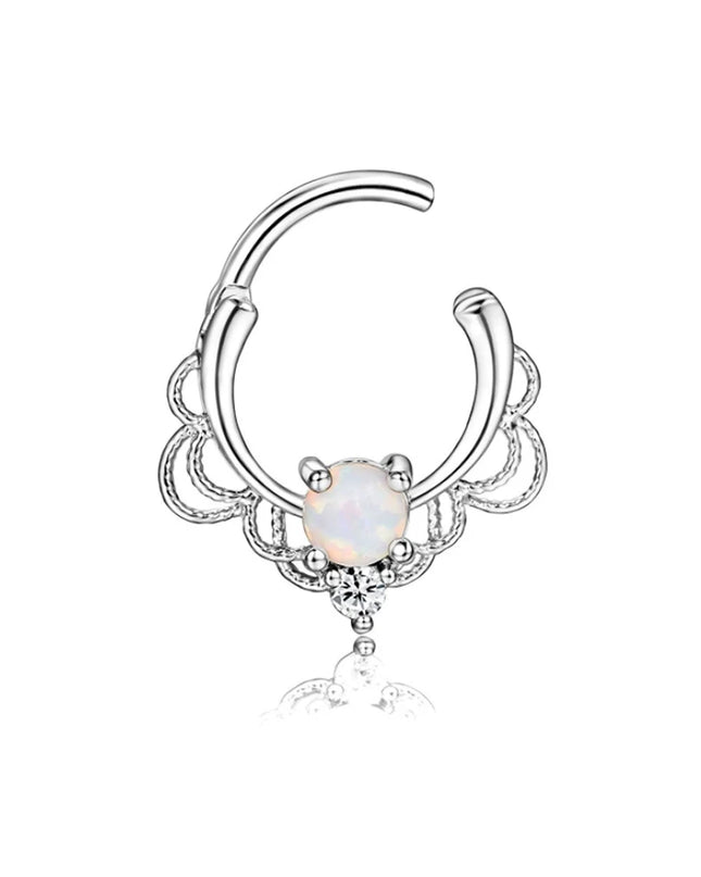 WKOUD 1Pcs Septum Rings Hoop Nose Ring Horseshoe Stainless Steel Cartilage Earrings Hoop Helix Tragus Septum Piercing Jewerly